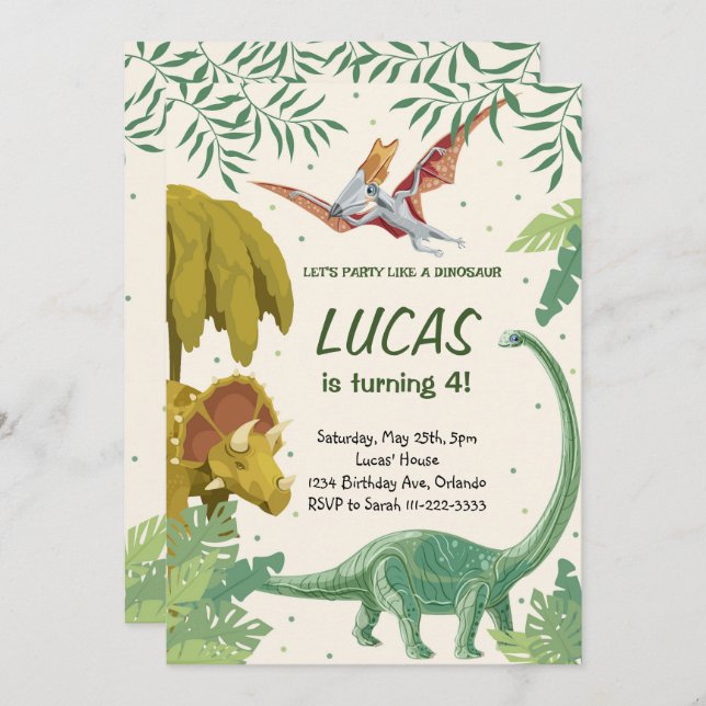 Festa De vamos Como Um Convite De Aniversário De D (Frente/Verso)