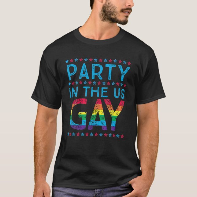 Festa do 4 de julho na Camisa Gay dos EUA (Frente)