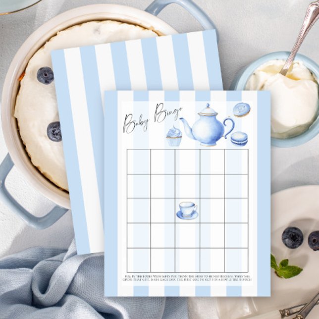 Festa do chá azul - Jogo de Bingo de bebê (Criador carregado)