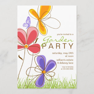 Festa do Jardim Convite para flores e borboletas