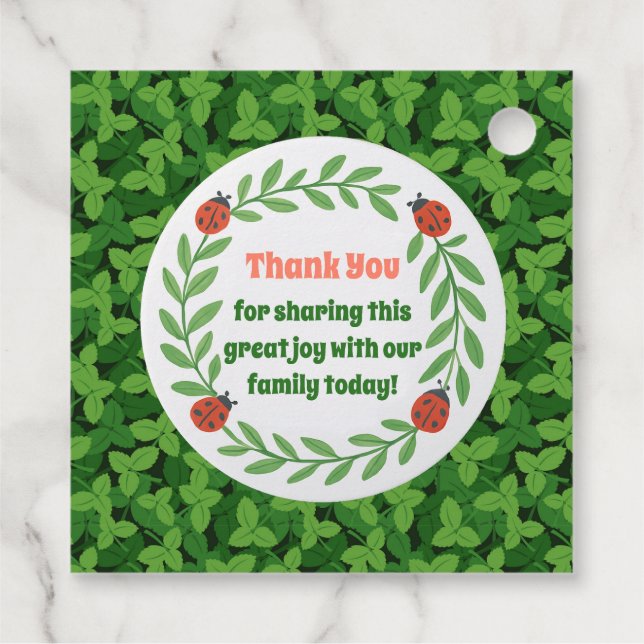 Festa do Jardim Whimsso Obrigado Etiqueta (Verso)