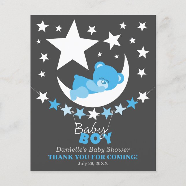 Festa do Urso de Teddy Azul Dormindo Favorito Obri (Frente)