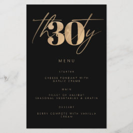 Festa Dourada de aniversário de 30 anos Preta de O