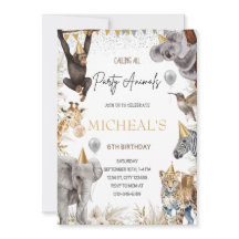 Festa EDITABLE Convite Animal Safari Aniversário