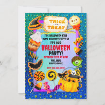 Festa feliz de Halloween cheia de doces ou travess