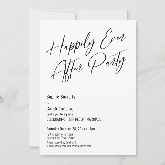 Festa Felizes para Sempre Convite Moderno e Elegan (Frente)