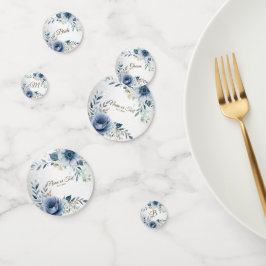 Festa Flores Aquarela Azul Empoeirado Prata Elegan