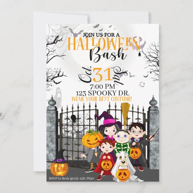 FESTA HALLOWEEN, CRIANÇAS HALLOWEEN, FESTA DE CUST (Frente)