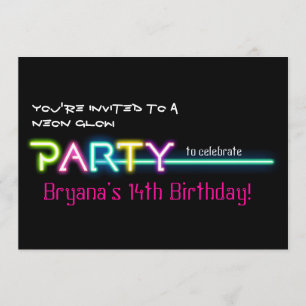 Festa Luzes Neon Rave Convite Festa Clube Neon