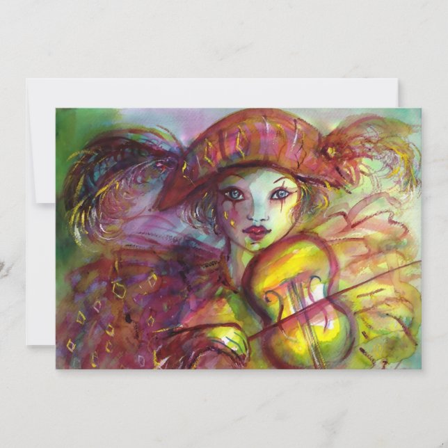 Festa Mascarada Mardi Gras VIOLINISTA HARLEQUIN (Frente)