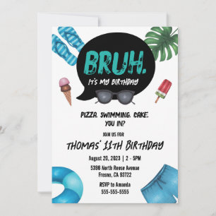 Festa na Piscina do Bruh Boy para Convite de Adole