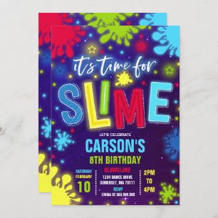 Festa Neon Slime do Festa do Lento de Convite Lent