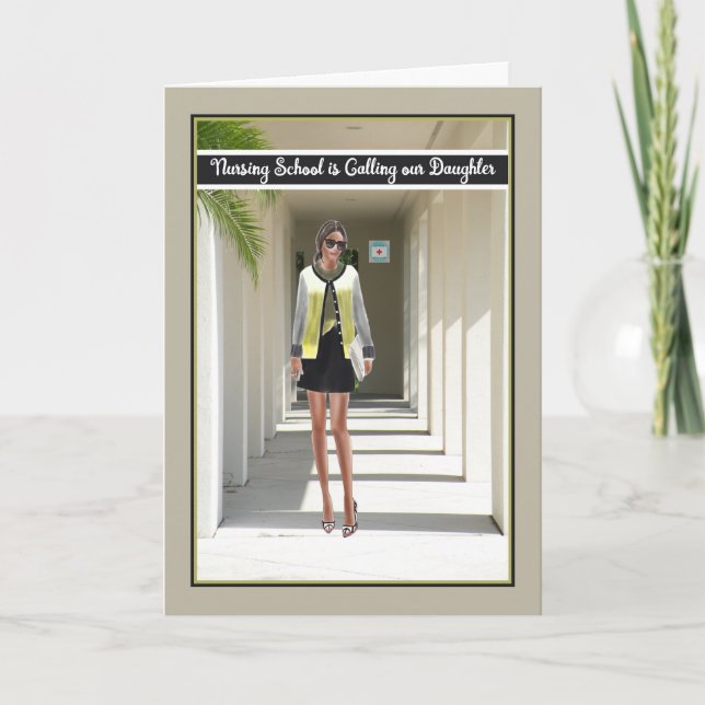 Festa para Filha Saindo para Cartões de Enfermagem (Frente)