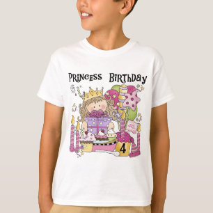 Festa Princesa 4º Aniversário Camisetas e presente