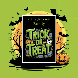 Festa Spooky ou Treat Slime Halloween — Flat