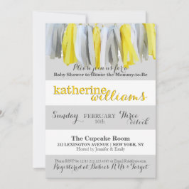 Festão neutra da borla do convite do chá de