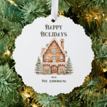 Festas Felizes Casa Aquarela Personalizada 