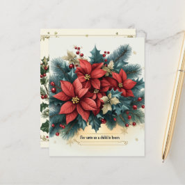 Festiva Poinsettia Natividade Bíblia Vertical Scra