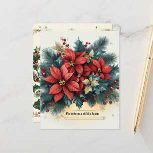 Festiva Poinsettia Natividade Bíblia Vertical Scra