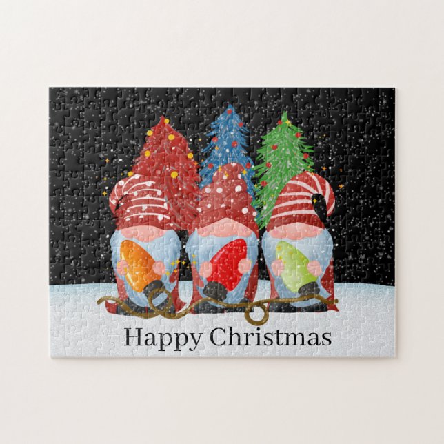 festiva quebra-cabeça dos gnomos do Natal (Horizontal)