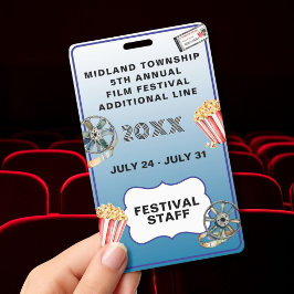 FESTIVAL DE FILMES Crachá Personalizado Elegante e