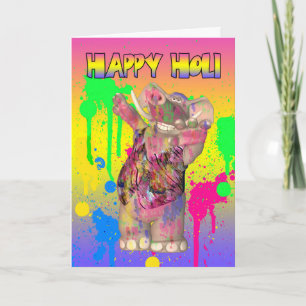 Festival de Holi Hai do cartão das cores - feliz