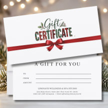 Festive Christmas Bow Script Business Certificate