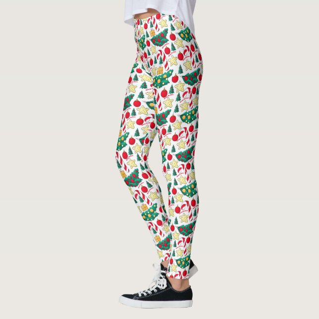 Festive Christmas Pattern Leggings (Esquerda)