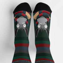Festive Fun Winter Donkey Illustration Dark Green