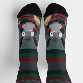 Festive Funny Cute Donkey Turquoise Grey 