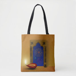Festive Happy Diwali Fireworks - Tote Bag