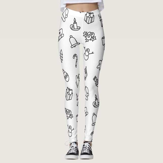 Festive Holiday Christmas Leggings Pants for Women (Frente)