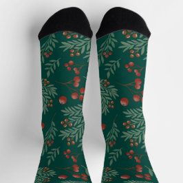 Festive Red Berry Christmas Socks
