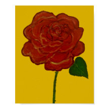 Festive Red Rose & Yellow Watercolor Poster