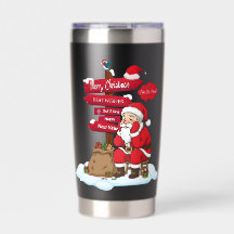 Festive Santa Signpost 11 oz Dual Tone Ceramic Mug