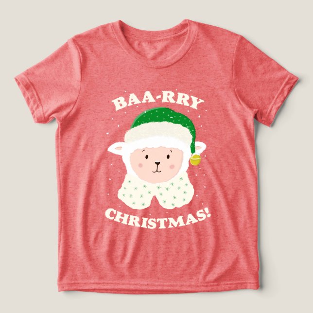 Festive Sheep Says Baa-rry Christmas! (Design frontal)