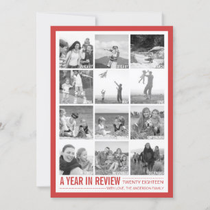 Festividades 2018 Ano na Revisão 12 Cartão de Feriado de Colage