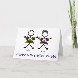 Festividades 2 Gay Stickmen Cartão de Saudação Romântico Person