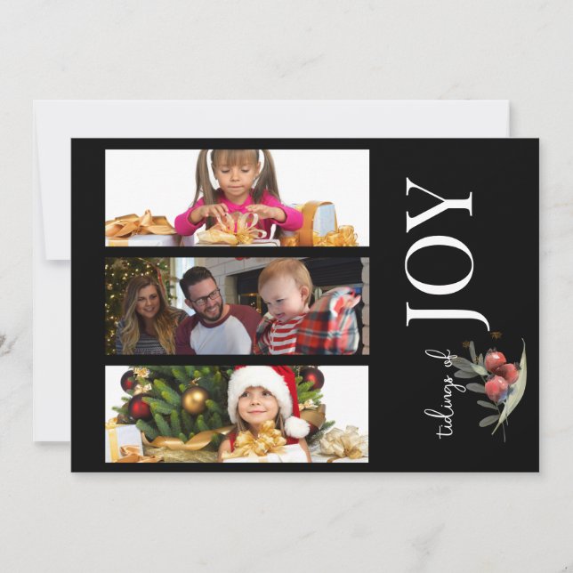 Festividades 3 CARTÃO DE NATAL FOTOGRÁFICO - ALEGRIA COM Berrie (Frente)