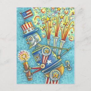 FESTIVIDADES 4 DE JULHO, ROBÔ DE FOGO, CARTÃO POSTAL DE FÉRI