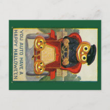 Abóbora de Halloween engraçada em cartão postal de