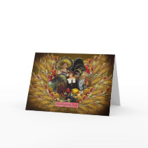 Acção de graças feliz! Cartão do estilo do vintage