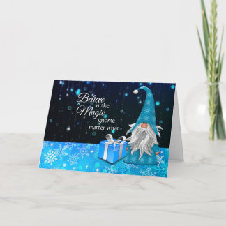 Festividades Acredite no cartão de Natal do Gnome Mágico