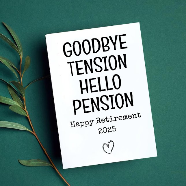 Festividades Adeus Cartão de Reforma Engraçado de Tensão para o (Goodbye Tension Funny Retirement Card for Dad)