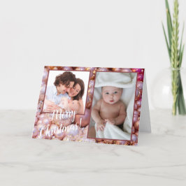 Festividades Adicione 2 Fotos Lindo Ornamento de Cartão de Féri
