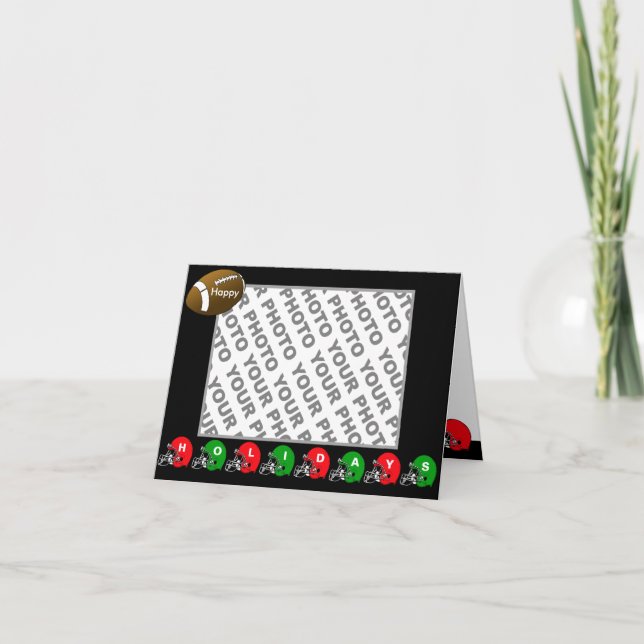 Festividades Adicione fotos de feriados felizes Cartão de Futeb (Frente)