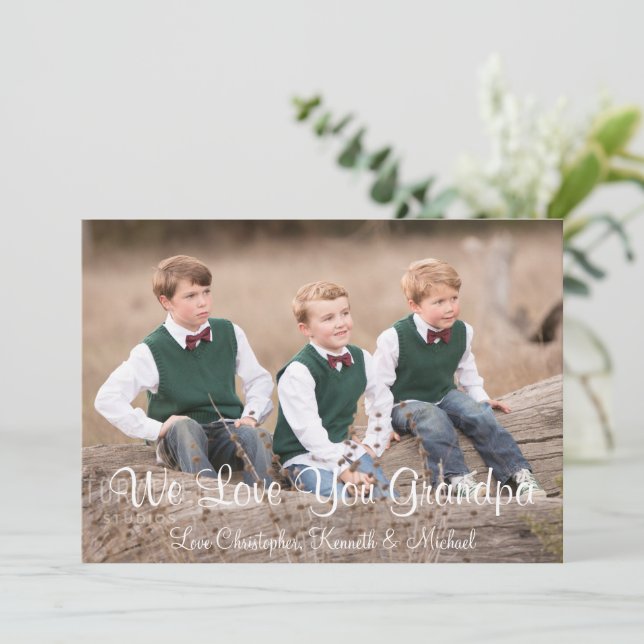 Festividades Adoramos Seu Cartão De Dia de os pais Vovô (Em pé/Frente)