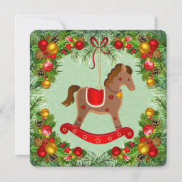 Festividades Adorno de Cavalinho de Pau Vintage Cartão Plano