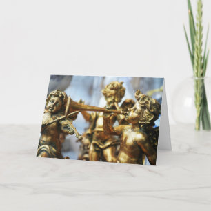 Festividades Adornos de Anjo Dourado Cartão