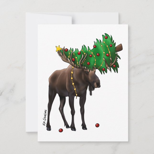 Festividades Alce - cartão de Natal (Frente)